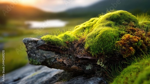 Wallpaper Mural Green moss in natural forest with beautiful colours concept. A close-up of vibrant moss covering a rock in nature's serenity. Torontodigital.ca