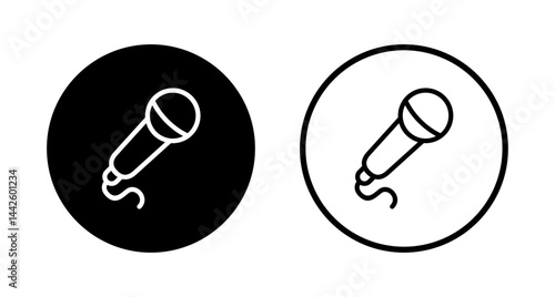 Microphone icon logo design. karaoke sign and symbol