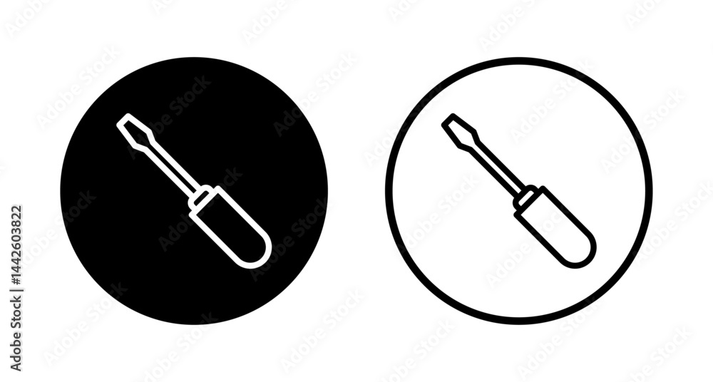 Screwdriver icon logo design. tools sign and symbol Screwdriver icon logo design. tools sign and symbol