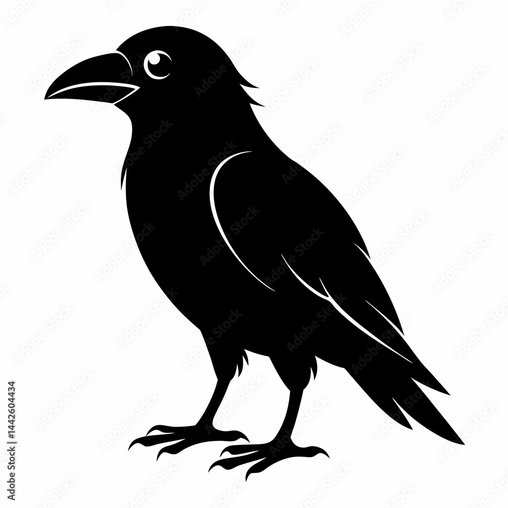 Obraz premium Flying Crow Silhouette Design