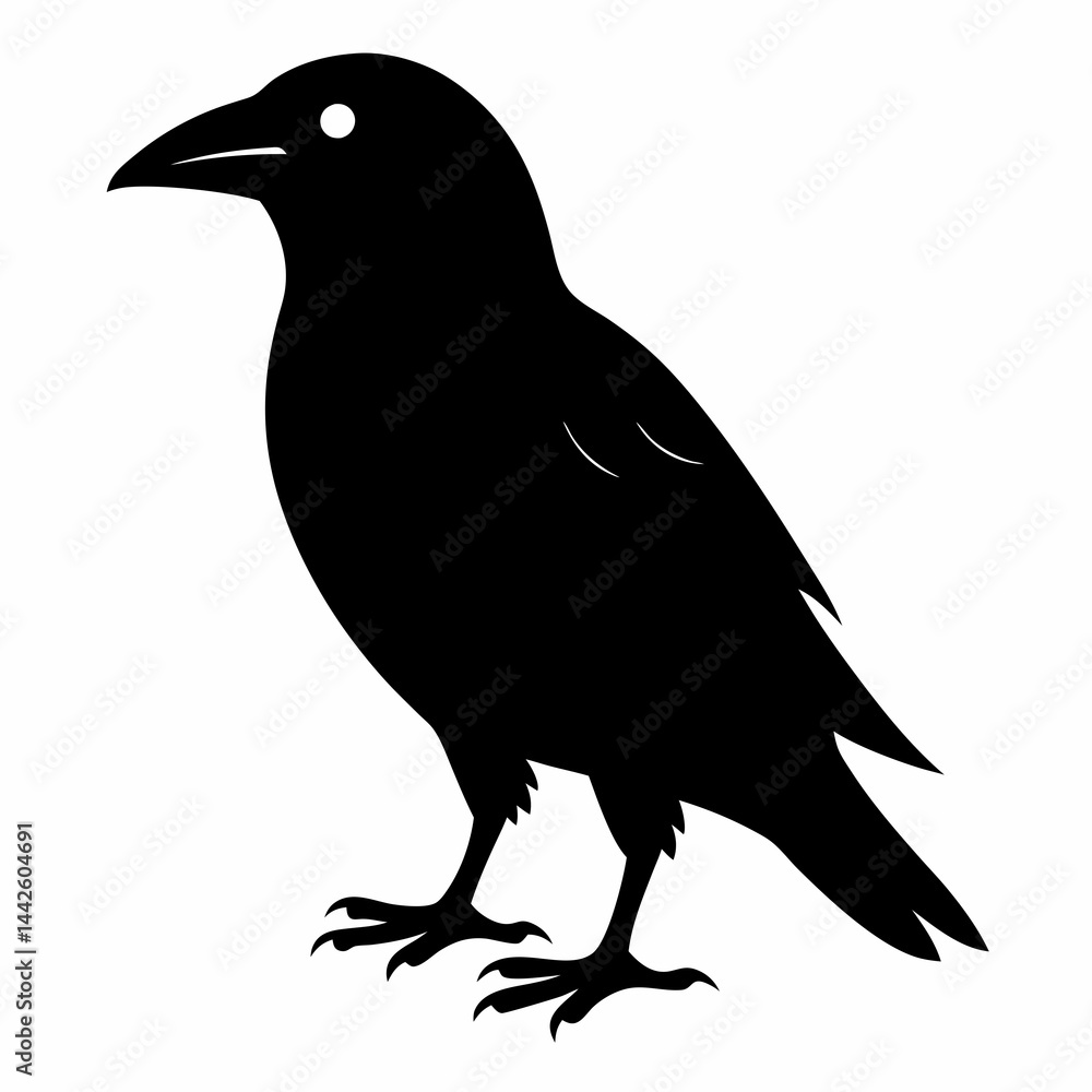 Flying Crow Silhouette Design Flying Crow Silhouette Design