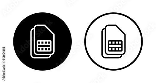 Sim card icon logo design. dual sim card sign and symbol