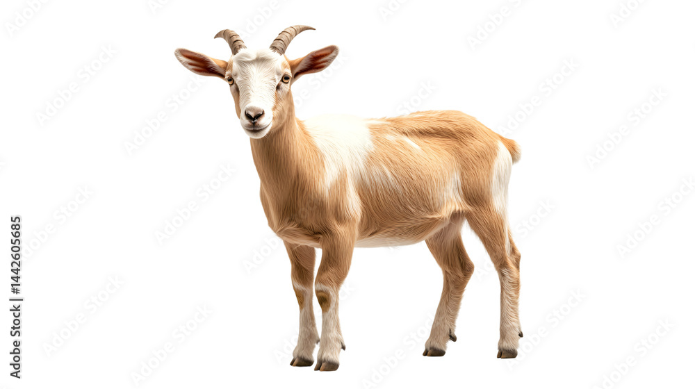 Majestic Goat Standing Up Isolated on White Background Majestic Goat Standing Up Isolated on White Background