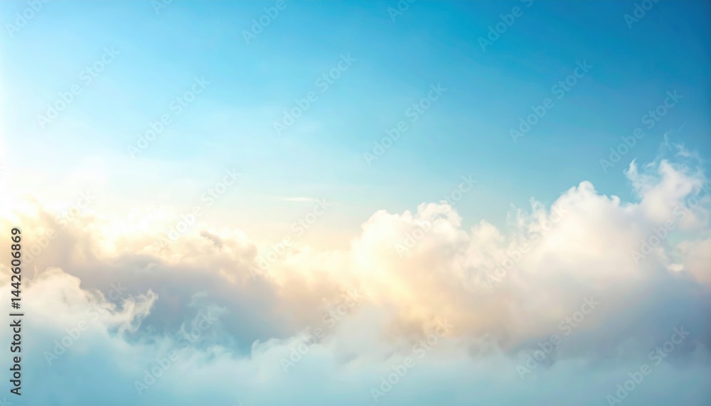 Fototapeta premium Sky view of soft clouds at sunrise nature photography tranquil atmosphere serene environment aerial perspective peaceful concept
