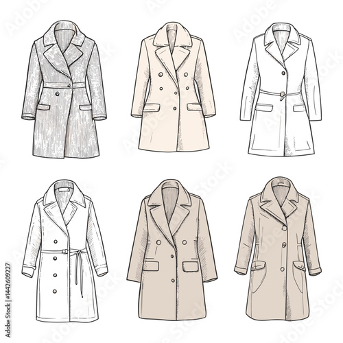 Beige Trench Coat Fashion Set