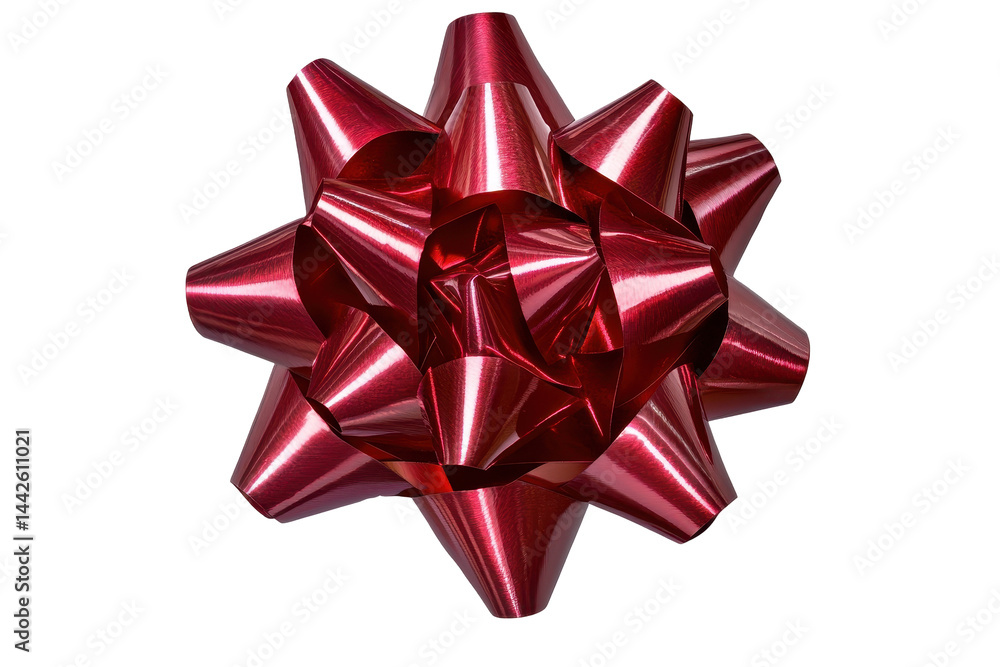 Isolated Red Shiny Gift Bow Isolated Red Shiny Gift Bow