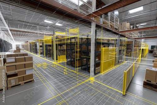 WMS. Warehouse Management System. Inventory control technology. Warehouse automation efficiency. Supply chain shipment. Real-time 3D map of autonomous warehouse operations