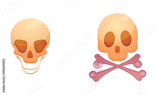 Set of skulls with expressions