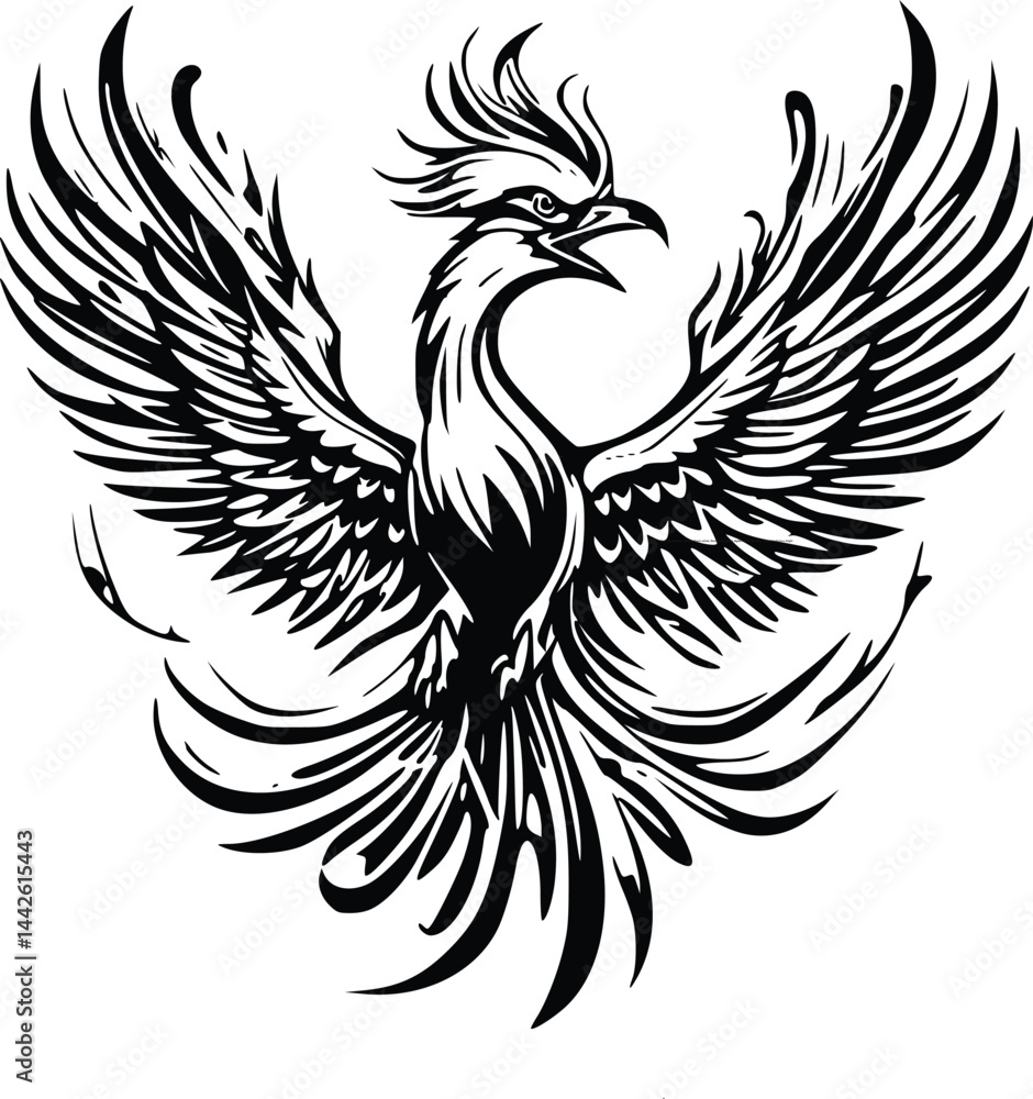 Obraz premium black and white bird