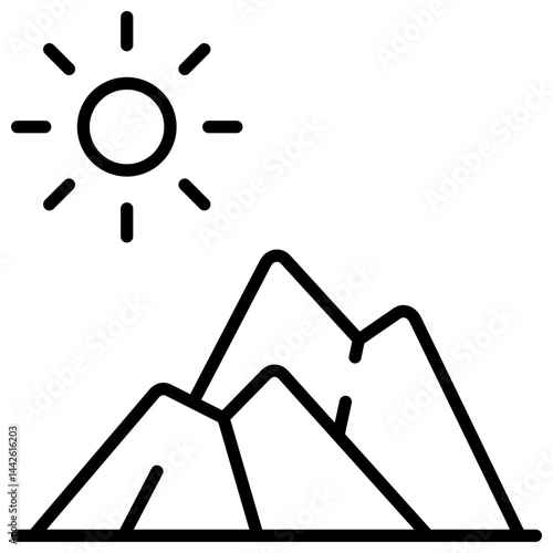 Mountain line icon