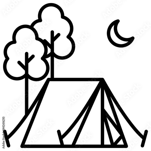 Camp line icon