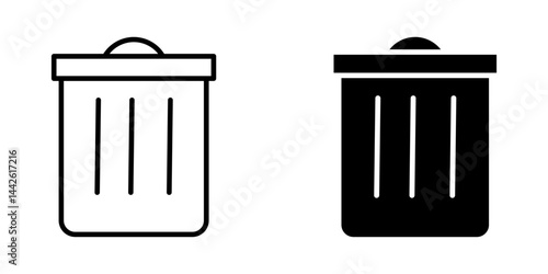 rubbish bin icon white on background