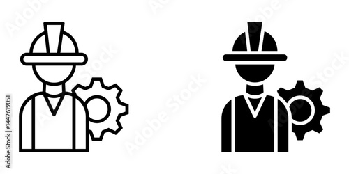 project workers icon white on background