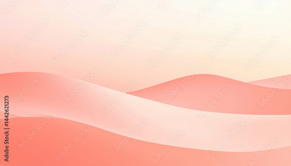 Fototapeta premium Swaying lines of soft coral hues abstract art display digital design minimalist environment aerial view visual aesthetics