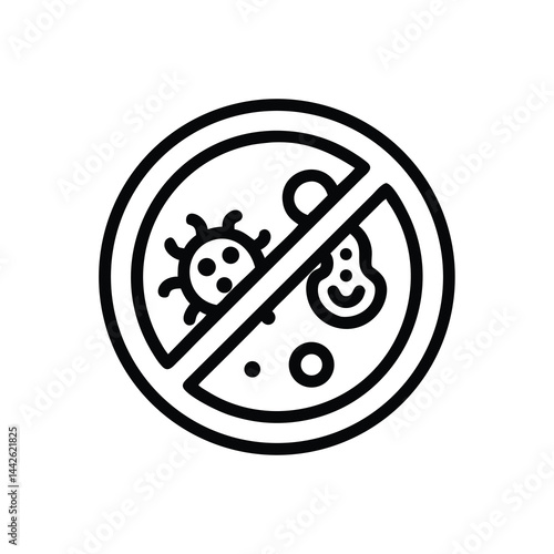 anti bacterial symbol on white background for web and graphic design