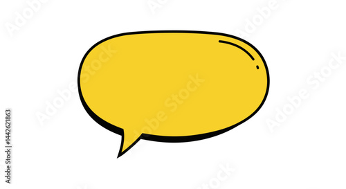 Bold Yellow Speech Bubble with Black Outline Comic Book Style