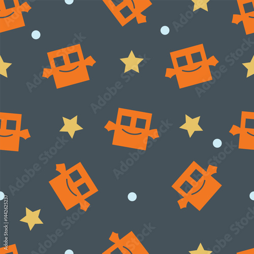Cute dark polygon Halloween pattern