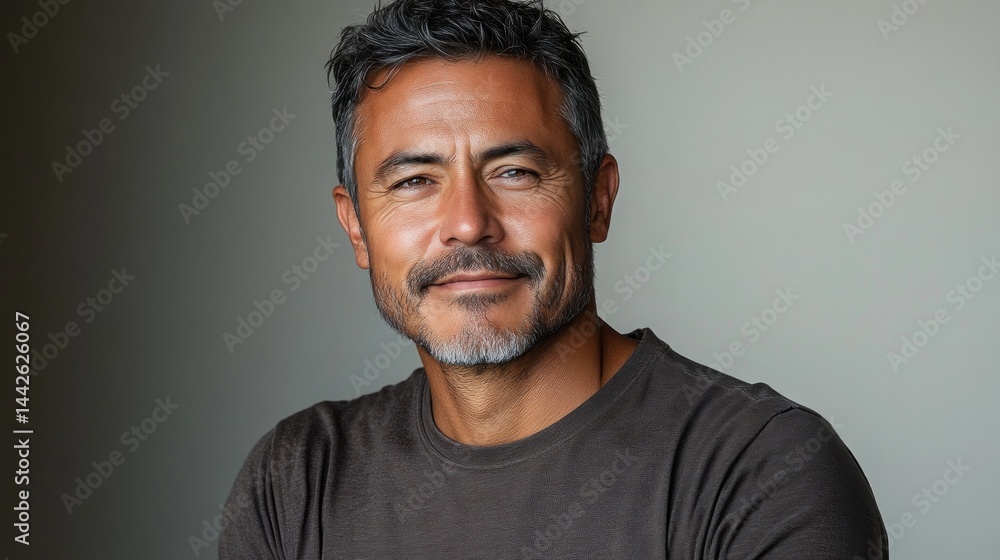 Portrait of a Smiling Middle-Aged Man with Graying Hair Portrait of a Smiling Middle-Aged Man with Graying Hair