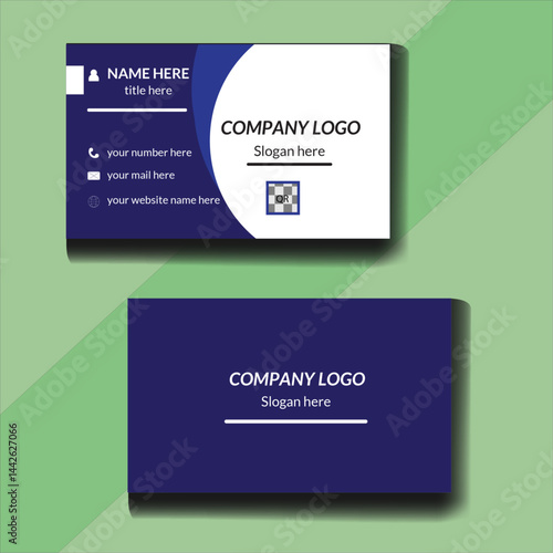 Minimal corporate style business card template design