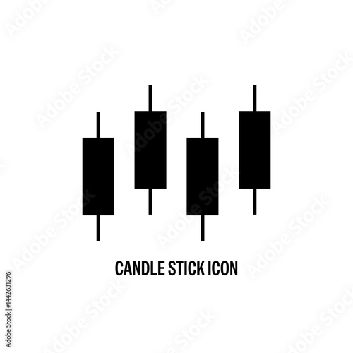 Candle Stick Vector Icon Black with White Background Flat Design Illustration 