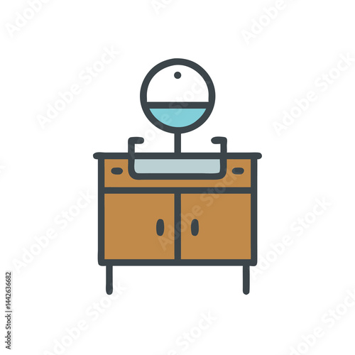 bathroom sink vanity on white background for web and graphic design