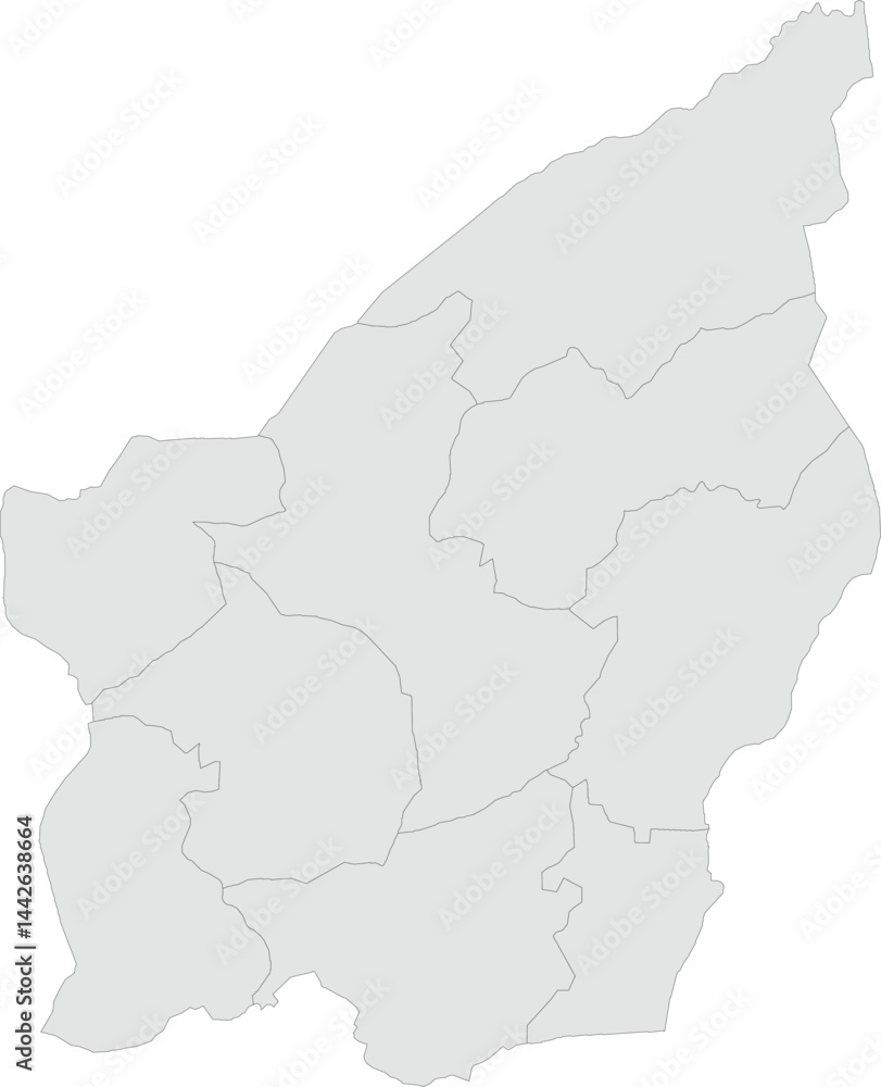 Obraz premium Vector map of San Marino with clearly defined regions and country outline. Grey color scheme with dark contours. Suitable for educational, infographic, and professional use.