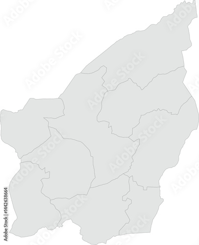 Vector map of San Marino with clearly defined regions and country outline. Grey color scheme with dark contours. Suitable for educational, infographic, and professional use.

