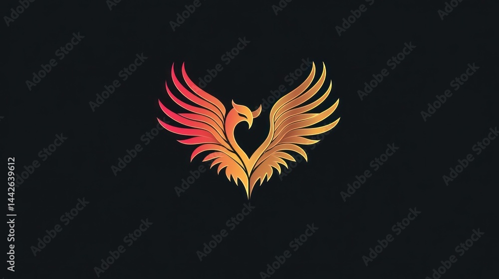Obraz premium Phoenix logo design on dark background
