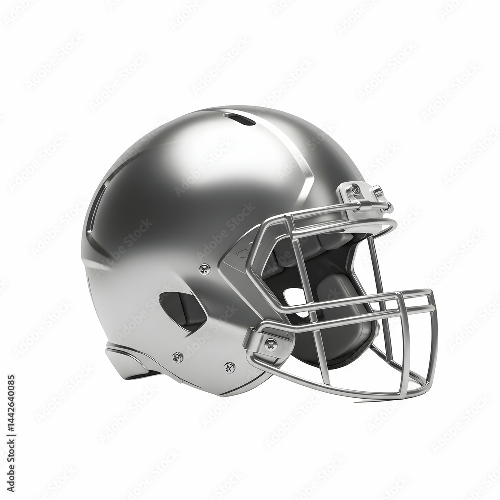 Fototapeta premium Silver American Football Helmet