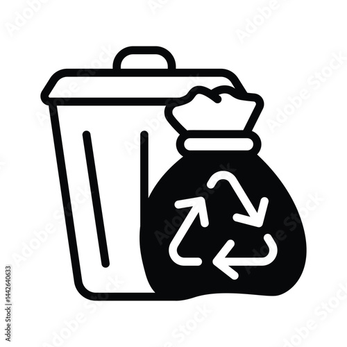 Modern glyph style icon of waste recycle bin