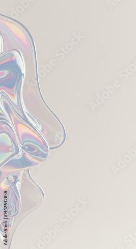 Abstract Iridescent Liquid Forms: A Study in Light and Texture