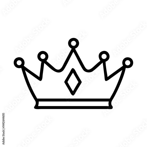 Crown of the Marquises - Elegant Outline Icon on Transparent Background  