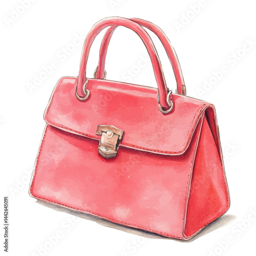 chic handbag, watercolor drawing, isolated on a white background. chic handbag vector.