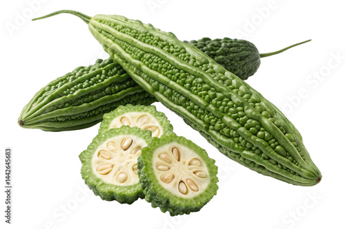  bitter gourd on white background