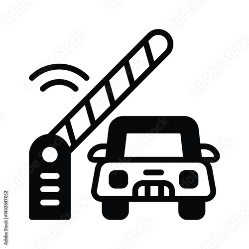 Latest icon of car checkpoint designed in glyph style
