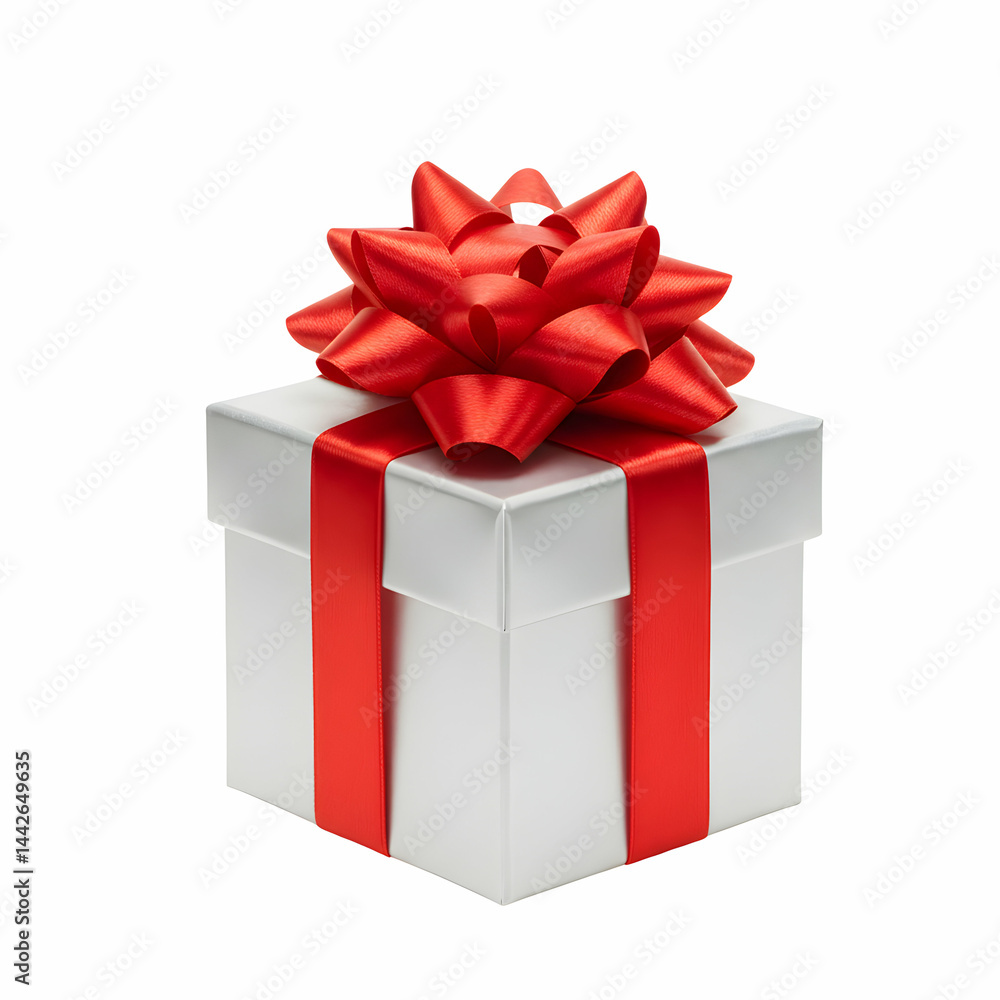 Fototapeta premium Red Ribbon Gift Box Image