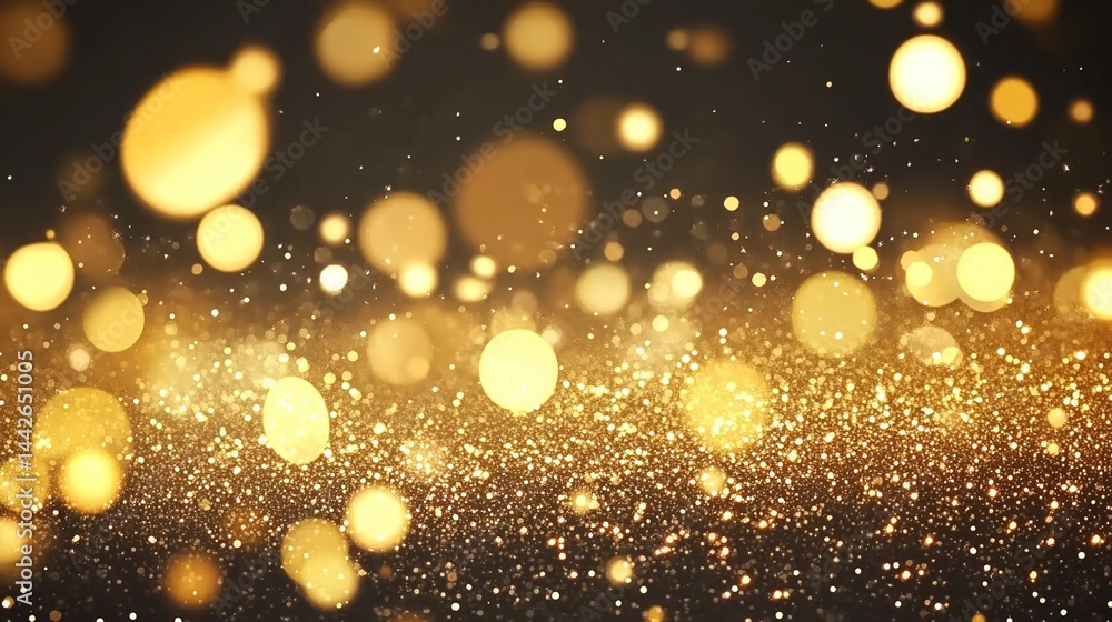 A golden glittering background with soft light spots creating a luxurious effect. A golden glittering background with soft light spots creating a luxurious effect.