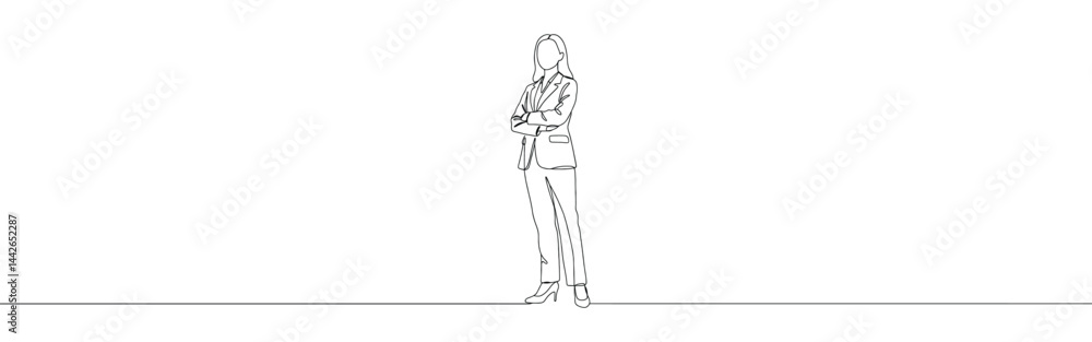 Business woman continuous one line drawing. Woman presenting. Business woman continuous one line drawing. Woman presenting.