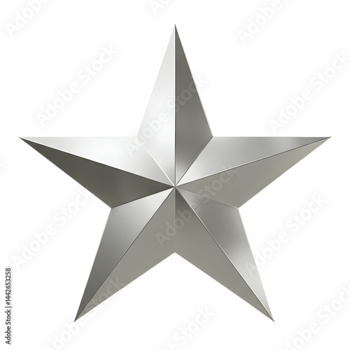Silver Star HighGloss Metal Star Image  Premium Stock Photo