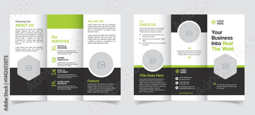 Trifold Brochure Template Design with Vector File