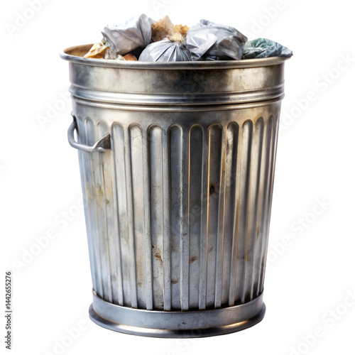 Trash can isolated on transparent background 