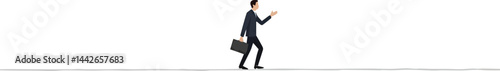 Create a Leadership to lead team career path, business strategy development, effort or ambition to progress work success, motivation achievement, businessman rolling career path for team colleague to 