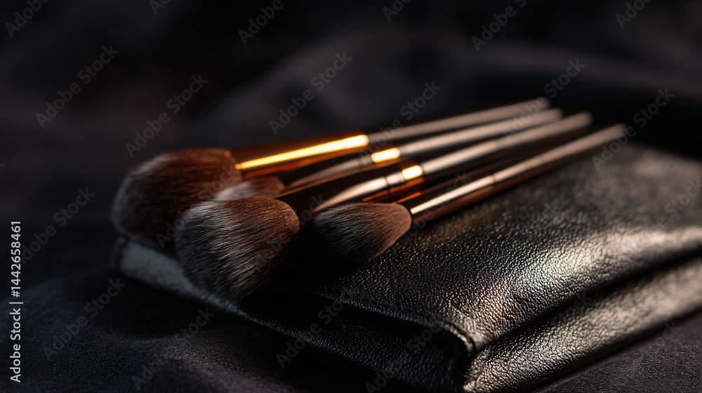 Professional makeup brush set featuring high-quality cosmetic brushes.