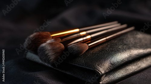 Professional makeup brush set featuring high-quality cosmetic brushes.