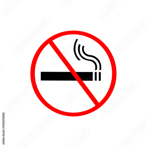 no smoking sign isolated on white background (Not AI GENERATED)