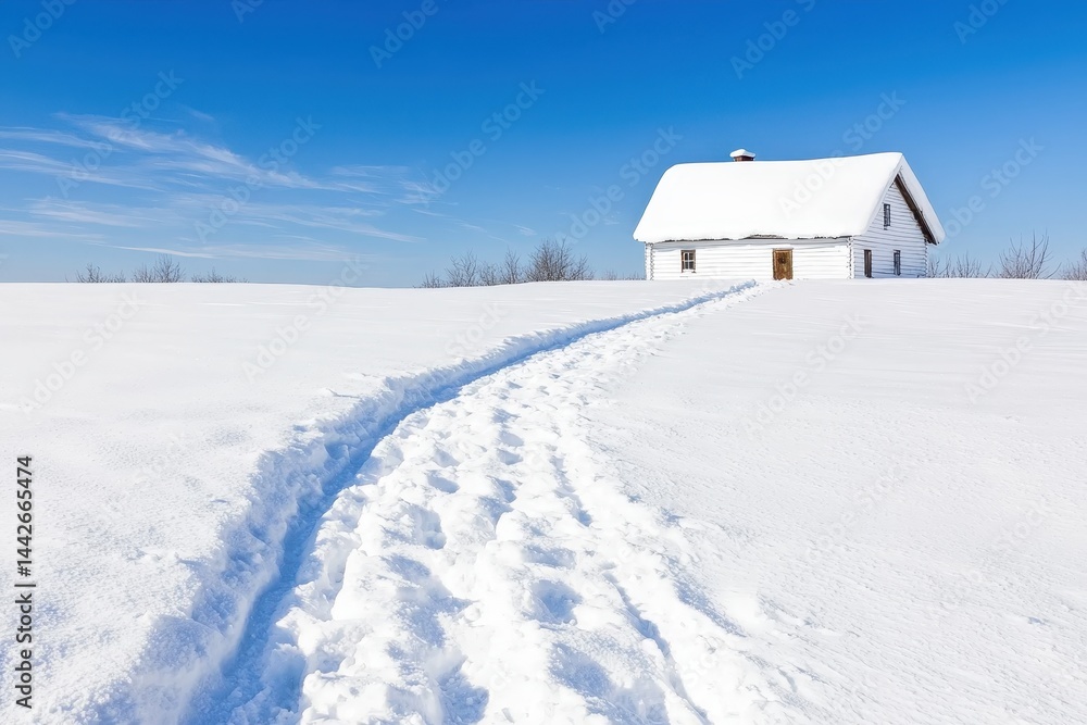 A picturesque rural pathway leading to a farmhouse in a serene landscape setting. A picturesque rural pathway leading to a farmhouse in a serene landscape setting.