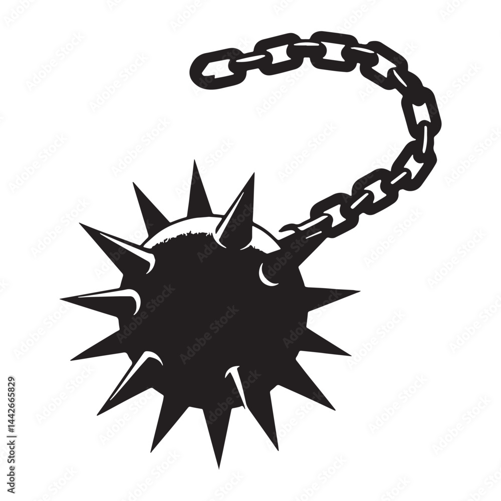 Medieval Flail silhouette, a weapon of strength and power – Flail illustration – Minimalist Flail vector – Weapon silhouette
Medieval Flail silhouette, a weapon of strength and power – Flail illustration – Minimalist Flail vector – Weapon silhouette