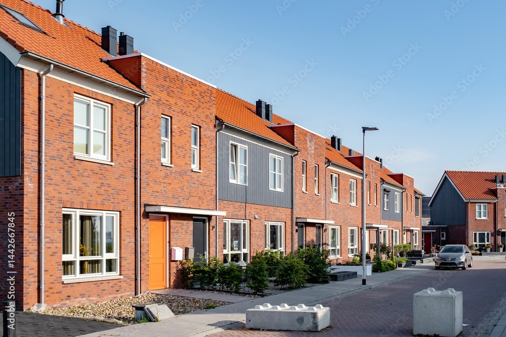 Modern suburban living in the Netherlands with newly built family homes Modern suburban living in the Netherlands with newly built family homes