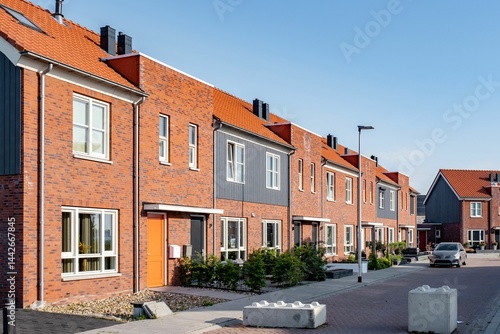 Fotografija Modern suburban living in the Netherlands with newly built family homes