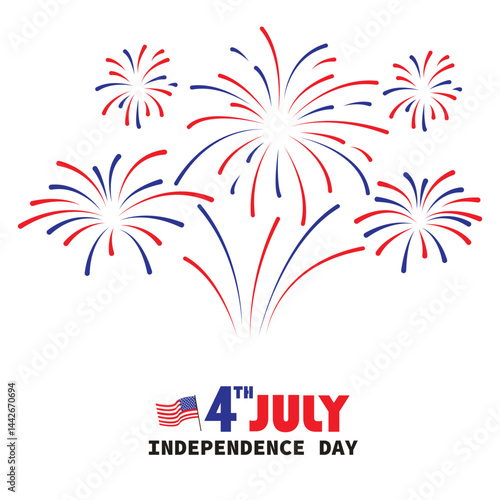 fireworks with a red and bl...